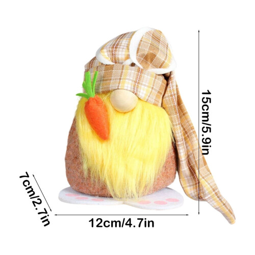 Easter Bunny Doll White Beard Carrot Decoration 2