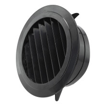 Efficient Airflow Black ABS Round Ventilation Hose Diffuser Grille Cover Wall Ceiling Mounting Easy Cleaning & Low Noise