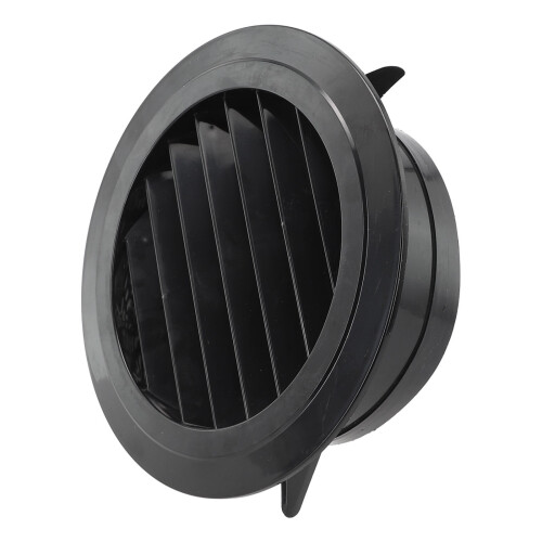 Efficient Airflow Black ABS Round Ventilation Hose Diffuser Grille Cover Wall Ceiling Mounting Easy Cleaning & Low Noise
