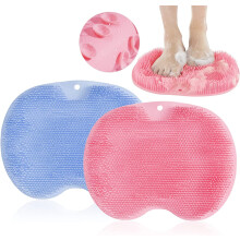 2-pack silicone shower brush with massage brush