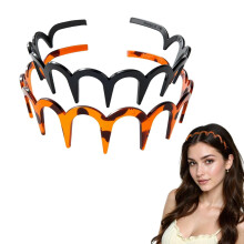 U-Shaped Shark Tooth Hair Comb Headband for Women & Girls – Reversible Korean Style, 2pcs (One Size), Compatible with All Hair Types