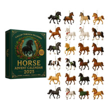 AuroraX Horse Advent Calendar 2025 – 24-Day Christmas Countdown Calendar with 2d Acrylic Horse Ornaments, Cute Holiday Gift for Boys and Girls