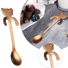 Lepel van roestvrij staal 304 met schattig pandahandvat – voor koffie, thee, desserts en suiker – compatibel met Bear C