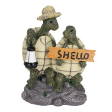 Statue de tortue en résine pour jardin extérieur, figurine lumineuse LED pour intérieur et extérieur, sculpture décorative pour la maison,