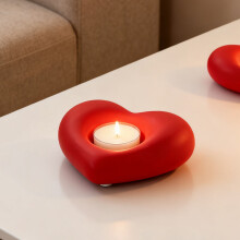 AuroraX Valentine's Day Heart Candle Holder – Ceramic Tea Light Holder, Romantic Love Decor for Table Centerpiece, Gifts for Him, Her & Couples