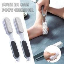 Multifunction Foot Care Pedicure Brush with Pumice Stone 4 in 1 Tool for Smooth Soft Heels and Removal
