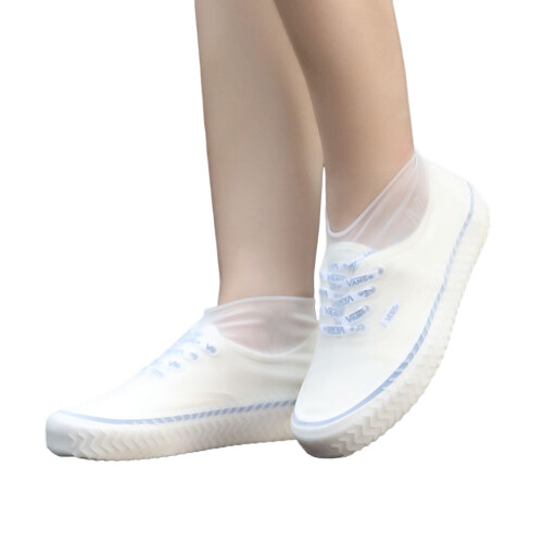 (White, M) Couvre-chaussures Silicone Imperméables Vélo 2