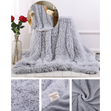Faux Fur Blankets Queen Size, Soft Fuzzy Fluffy Blanket, Warm Thick Sherpa Long Hair Shag Lightweight Cozy Throw for Bedroom Sofa Couch