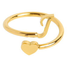 YUEHAO Accessoires Bagues Pour ma petite-fille Bague Cœur Initiale 26 Lettres Bijou Mode Simple Accessoires Populaires J