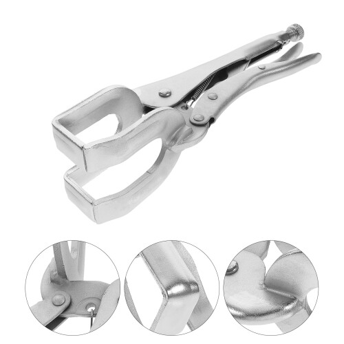 ETEREAUTY Adjustable Clamp Welding Locking U-shaped Welding Clamp Silver 1 Set