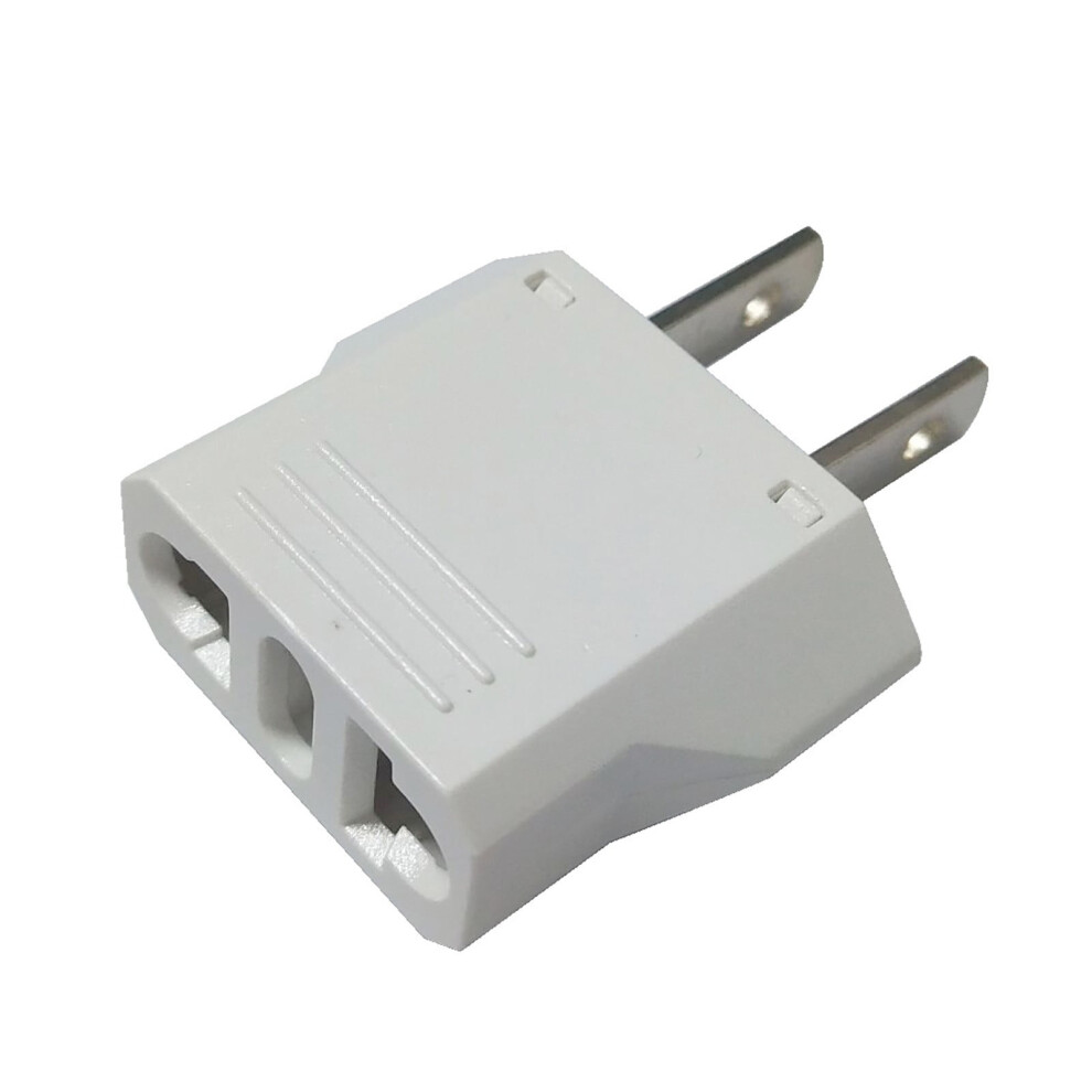 Clearance Sale 2 Pack Of White European To American Plug Adapters Europe Asia To Us Converter School Supplies 974856449415