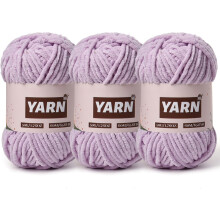 Plush Chenille Chunky Crochet Yarn - Baby Yarn for Crocheting Soft - Velvet Yarns Knitting for Blankets Crafts - Fluffy Amigurumi Yarns 50g / 65.6yd