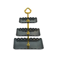Three-Layer Plastic Fruit & Cake Tray - Snack Rack, Wedding Cake Stand & Candy/Dried Fruit Serving Tray