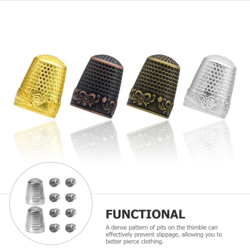 FRCOLOR MLINS 10Pcs Professional Finger Protector Copper Thimble for Small Finger Convenient Sewing Tool 1
