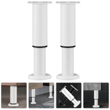 ETEREAUTY 2Pcs White Metal Adjustable Furniture Legs for Sofa Coffee Table Cabinet Bed Frame