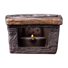 Leutsin Ceramic Tea Stove Warmer Set – Cedar & Zen Aromatherapy Burner, Handmade Candle Wax Heater with Tealight Holder, Compatible with Teapots &