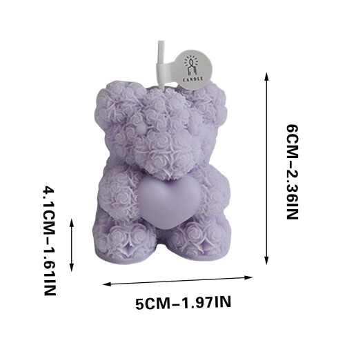 Σετ δώρου με άρωμα κεριού Rose Bear – Λεβάντα/Τριαντάφυλλο/Γιασεμί, κερί 1
