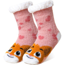 Girls Fuzzy Animal Slippers Warm Indoor Socks 1 Pair