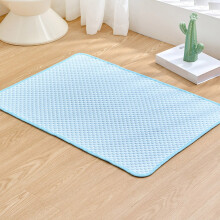 Pet Cooling Mat for Dogs | Ice Silk Breathable Pad 15.74"x11.81" | Portable, Non-Slip, for Home/Crate/Car | Light Blue/Green