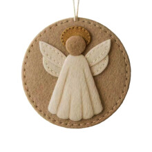 Handmade Felt Nativity Ornament, 3.5", Faith-Inspired Christmas Tree Decor, Indoor/Outdoor Hanging, Christian Keepsake Gift