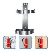 Wall Mount Fire Extinguisher Bracket Silver Metal 1 Pack