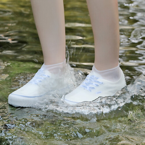 (White, M) Couvre-chaussures Silicone Imperméables Vélo