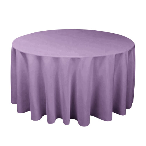 Light Purple Round Disposable Plastic Tablecloth 120cm