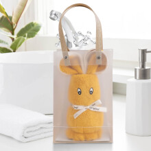 Serviette de bain emballée, coffret cadeau en gros, velours haute densité, serviette de toilette pour poupée, 35 x 75 cm, jaune