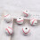 Wood Baseball Beads Round White 50 pcs 1