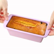 Silicone Loaf Pan, Non Stick And Easy To Release Rectangular Silicone Mini Cake For Baking Bread, Flexible BPA Free Silicone Baking Pan Purple