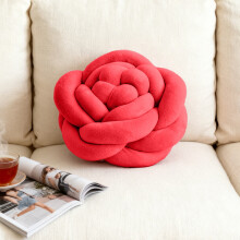 Coussin décoratif Knot Pillow Ball en velours, 17 cm (6,69 po), idéal pour canapé et lit. Coussin de sol carré noué pour salon.