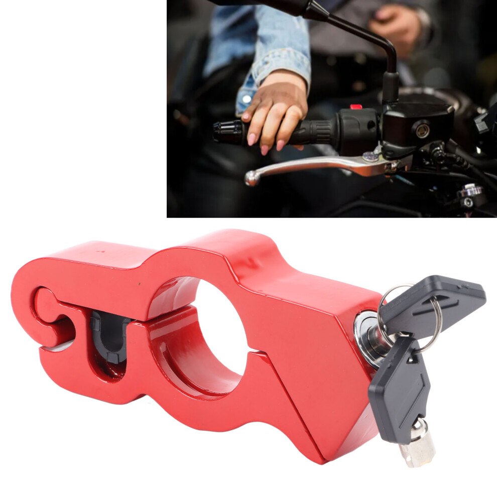 Aluminum Alloy Handlebar Lock For Electric Motorcycle & Bike Red 8751387594690