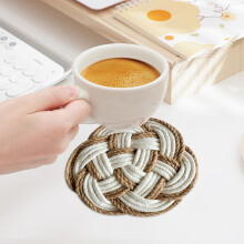 Scandinavian Heat-Insulating Cotton Round Trivet, Eco-Friendly Kitchen Coaster for Hot Dishes & Tables