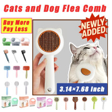 Pet Hair Comb,Self-Cleaning Dog Grooming Comb,Stainless Steel Needle Teeth,Ergonomic Handle,Ideal for Removing Mats and Tangles from Pets