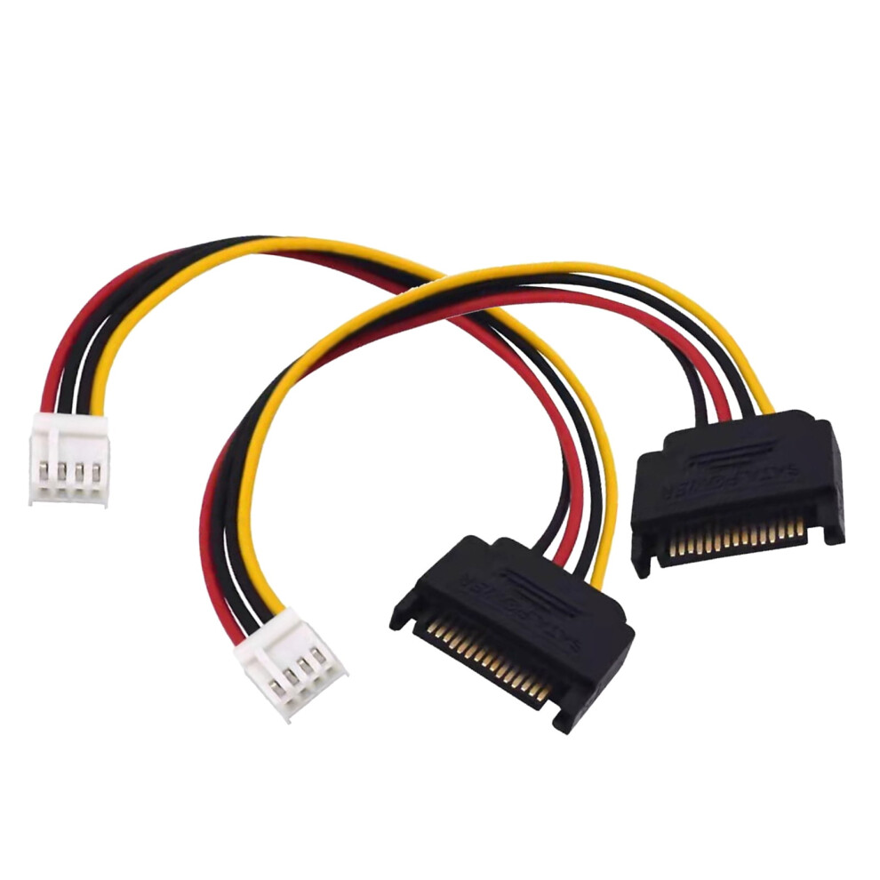 2Pcs 15Pin Male To 4Pin Floppy Fdd Female Ower Converter Adapter Cable Ower 15P To 4P Connector 20Cm/7.87In Pvc+Copper 9130661111225