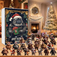 Calendrier de l'Avent 2025 avec 24 décorations de Noël en forme de poupée, décoration de sapin légère en acrylique – Convient aux enfants