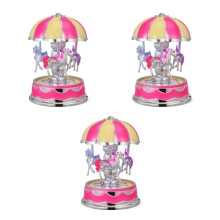 3pcs Carousel Music Box Rotate LED Light Luminous Rotation - Purple