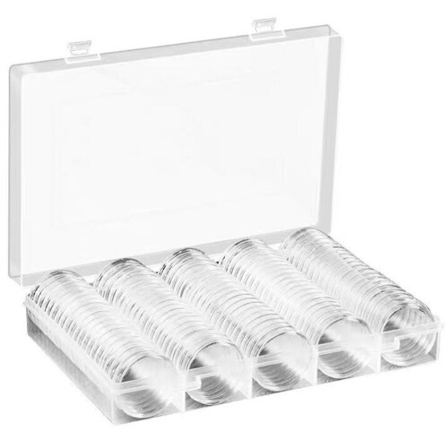 Lot de 100 capsules transparentes pour pièces de collection 2
