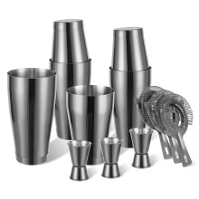 12-Pc Bartender Kit with 18oz & 28oz Stainless Steel Cocktail Shakers, Strainer & Bar Tools – Compatible with All Standard Bar Accessories
