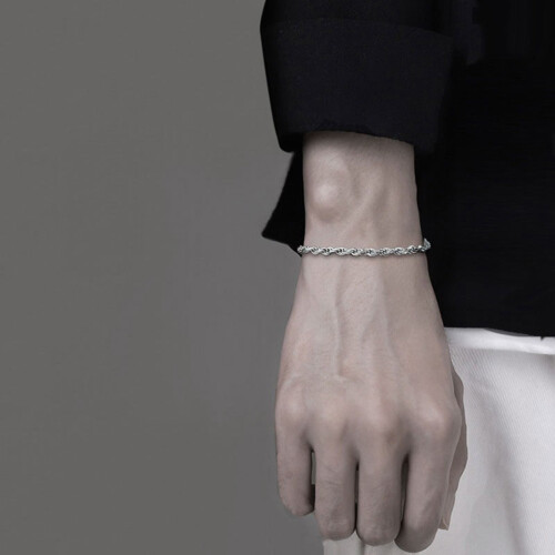 Unisex Κολιέ Βραχιόλι Στριφτό Ασημί Χρώμα Γυαλισμένο Κράμα Αστακός Κλιπ Γυναικεία 2