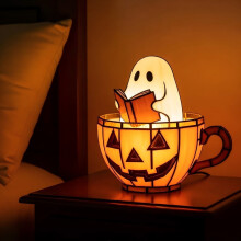 Ghost Book Lamp LED Neon Sign – Battery Operated, Color-Changing Night Light for Halloween & Christmas Decor | Compatible with USB charging