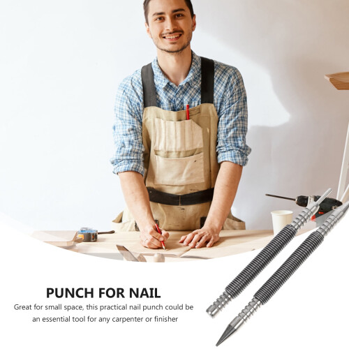 2 Pcs Punch down Bit Spring Nail Set Rust-proof Hammerless 1
