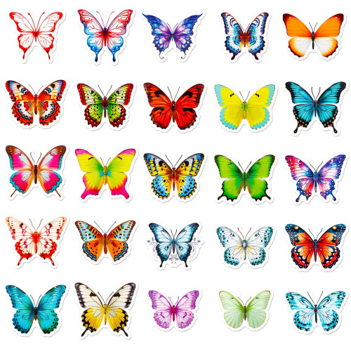 Butterfly Stickers Colorful Waterproof 50-Pack 2