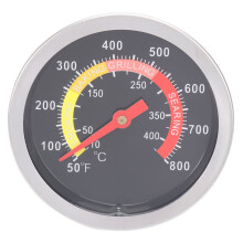 ULTNICE 1Pcs Black Stainless Steel Round Thermometer Measurement for Oven Cooking Baking Frying