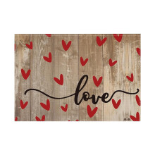 Love Heart & Bead Plastic Placemats, Red Hearts Spring Holiday Table Mats, Festive Decor for Wedding/Festival, Stylish Dining Accessory
