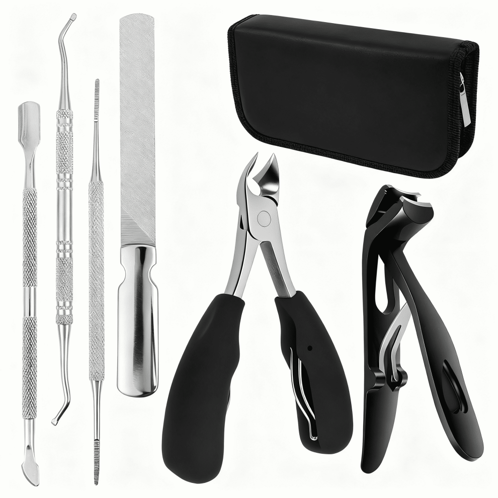 Podiatrist Toenail Clippers Set (6 pcs) for Thick & Ingrown Toenails â Professional Clippers for Adults & Seniors