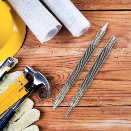 2 Pcs Punch down Bit Spring Nail Set Rust-proof Hammerless 2