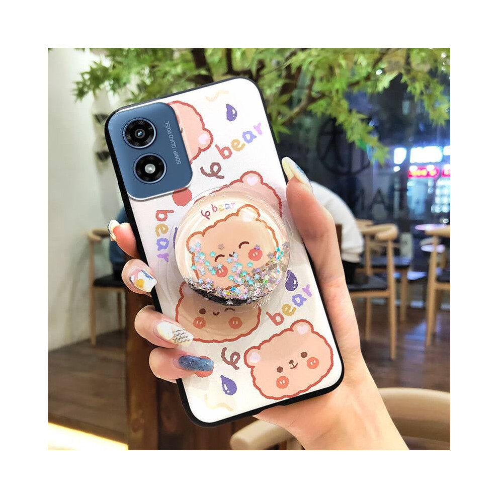 Moto G Play 2024/4G/5G Phone Case – Tpu, Glitter, Rotatable Stand, Dirt-Resistant, Anti-Knock, Waterproof, Cute Cartoon Design 9065194418155