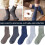 Men's Wool Socks Velvet Thick Solid Color 5 Pairs 4