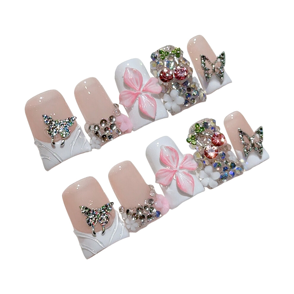 Dachuang Beauty White (M) 10Pcs Press-On Nails, Nude & Long Lasting